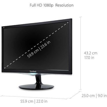 Viewsonic 24" Display, TN Panel, 1920 x 1080 Resolution VX2452MH