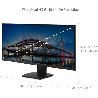 Viewsonic 34" Display, IPS Panel, 3440 x 1440 Resolution VA3456-MHDJ