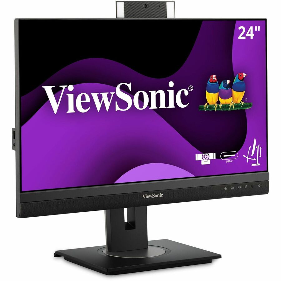 ViewSonic Graphic VG2456V 24" Class Webcam Full HD LED Monitor - 16:9 - Black VG2456V