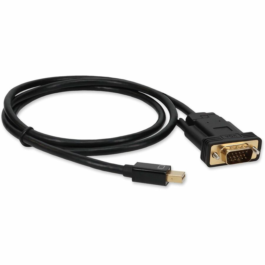 AddOn 6ft (2M) Mini-Displayport to VGA Black Adapter - M/M MDISPORT2VGAMM6B