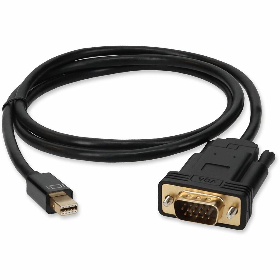 AddOn 6ft (2M) Mini-Displayport to VGA Black Adapter - M/M MDISPORT2VGAMM6B