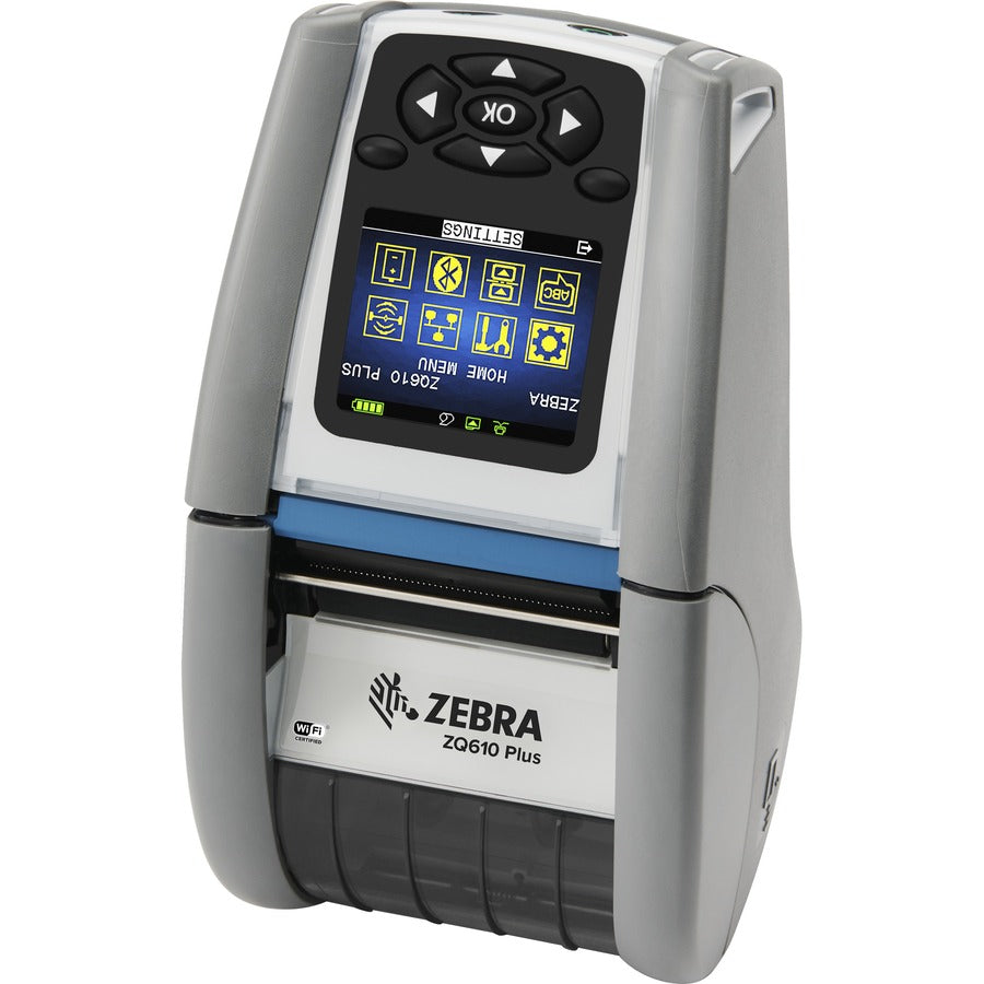 Zebra ZQ610 Plus-HC Desktop, Industrial, Mobile Direct Thermal Printer - Monochrome - Label/Receipt Print - Bluetooth - Wireless LAN - Near Field Communication (NFC) ZQ61-HUWA004-00