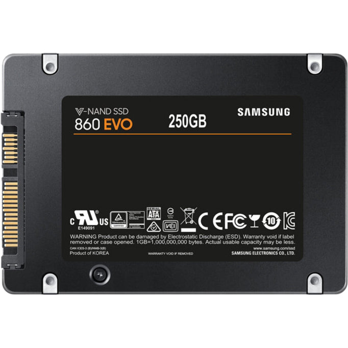 Samsung 860 EVO MZ-76E250B/AM 250 GB Solid State Drive - 2.5" Internal - SATA (SATA/600) MZ-76E250B/AM