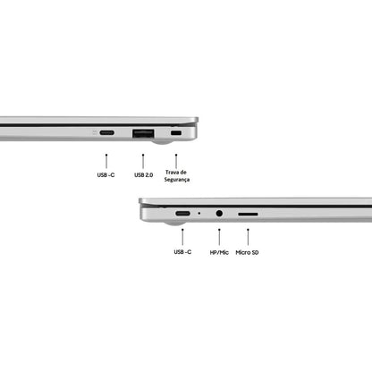 Samsung Galaxy Book Go NP340XLA-KA1CA 14" Notebook - Full HD - Qualcomm Kryo 468 - 4 GB - 128 GB Flash Memory - Silver NP340XLA-KA1CA