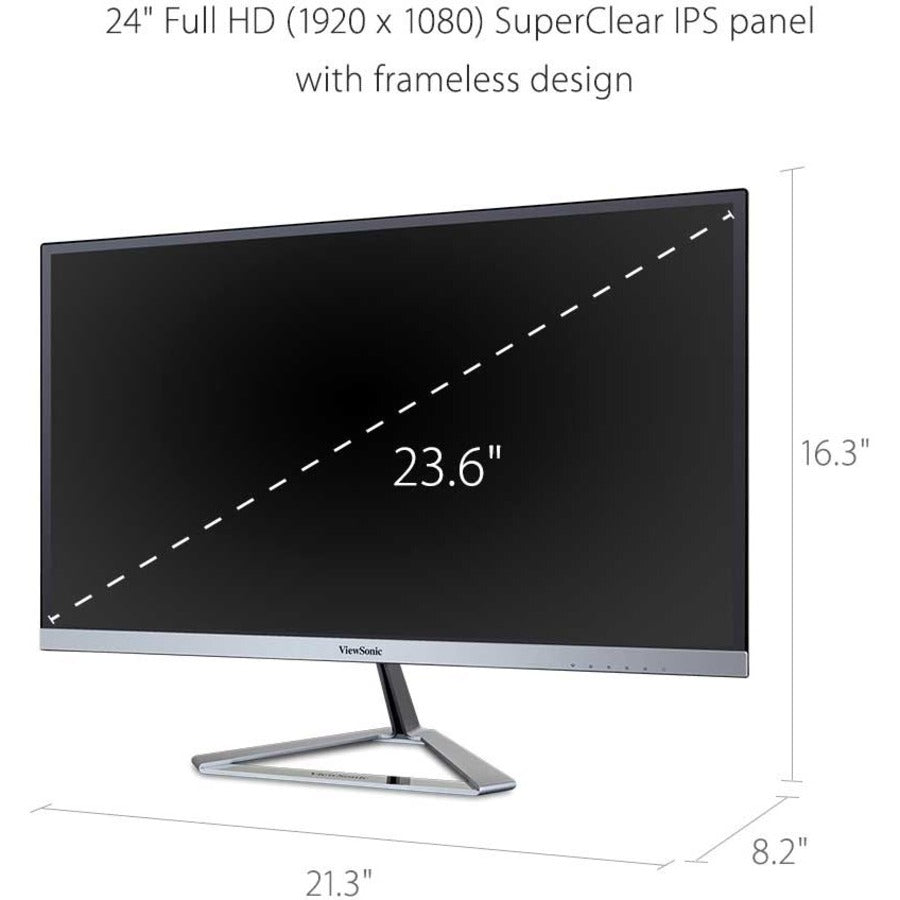 Viewsonic 24" Display, IPS Panel, 1920 x 1080 Resolution VX2476-SMHD