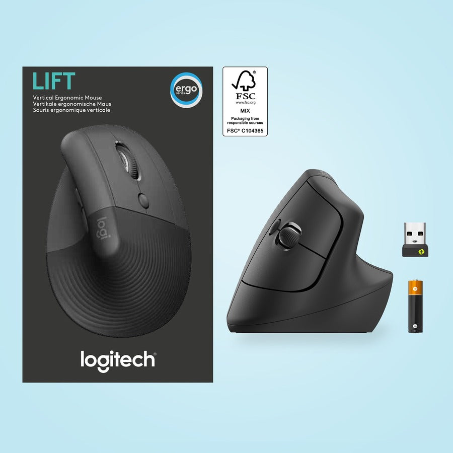 Logitech Lift Vertical Ergonomic Mouse (Graphite) 910-006466