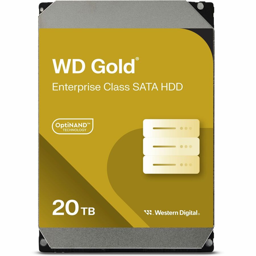 WD Gold WD202KRYZ 20 TB Hard Drive - 3.5" Internal - SATA (SATA/600) - Conventional Magnetic Recording (CMR) Method WD202KRYZ