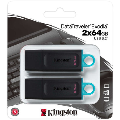 Clé USB 3.2 Kingston DataTraveler Exodia 64 Go (1ère génération) DTX/64 Go-2P