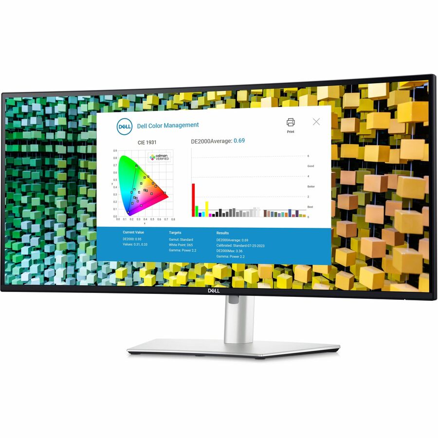 Dell UltraSharp U3425WE 34" Class UW-QHD Curved Screen LED Monitor - 21:9 - Black, Silver DELL-U3425WE