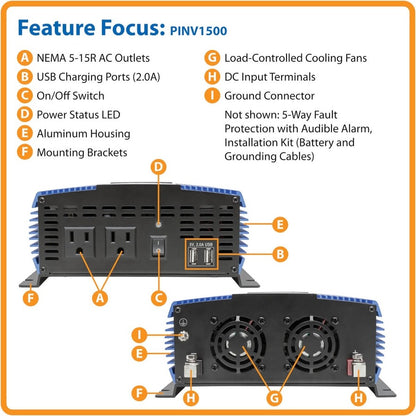 Tripp Lite by Eaton PINV1500 Power Inverter PINV1500