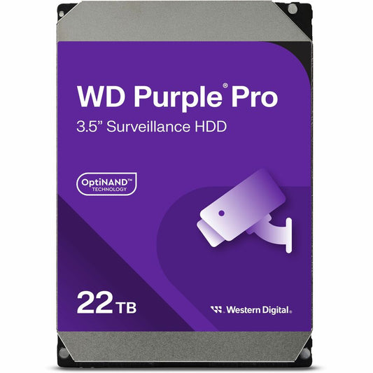 WD Purple Pro WD221PURP 22 TB Hard Drive - 3.5" Internal - SATA (SATA/600) - Conventional Magnetic Recording (CMR) Method WD221PURP