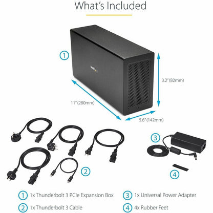 StarTech.com Thunderbolt 3 PCIe Expansion Chassis, External Enclosure Box with 1x PCI-Express Slot, 5K/4K Output Via TB3/DP Ports, TAA TB31PCIEX16