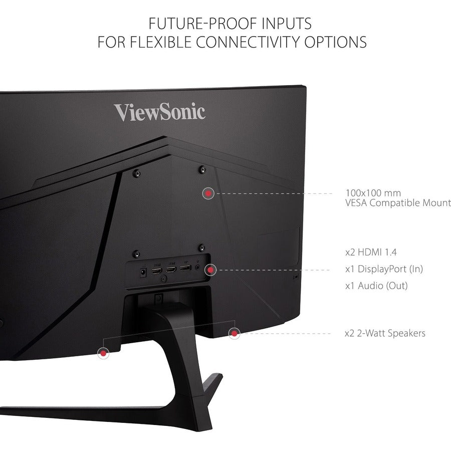 ViewSonic OMNI VX2418C 24" Class Full HD Curved Screen LED Monitor - 16:9 - Black VX2418C