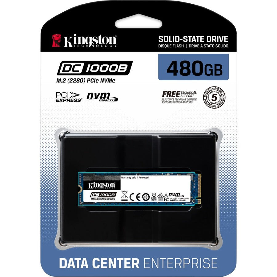 Disque SSD Kingston DC1000B 480 Go - M.2 2280 interne - PCI Express NVMe (PCI Express NVMe 3.0 x4) SEDC1000BM8/480G