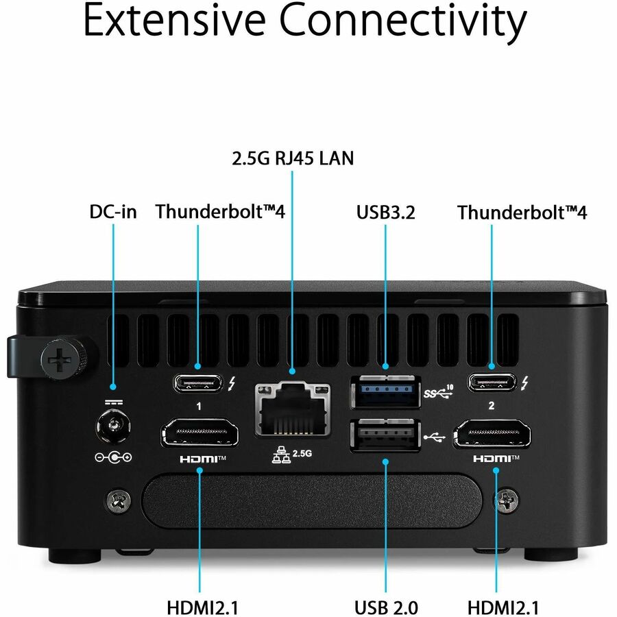 Asus NUC 13 Pro NUC13ANKi7 Desktop Computer - Intel Core i7 13th Gen i7-1360P - 16 GB - 512 GB SSD - Mini PC - Black 90AS0031-M000D0