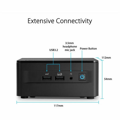 Asus NUC 13 Pro NUC13ANKi7 Desktop Computer - Intel Core i7 13th Gen i7-1360P - 16 GB - 512 GB SSD - Mini PC - Black 90AS0031-M000D0