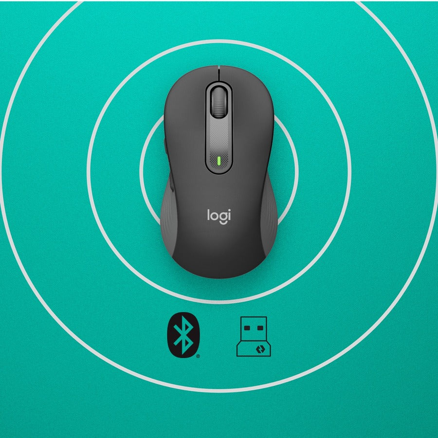 Logitech Signature M650 Wireless Mouse - For Small to Medium Sized Hands, 2-Year Battery, Silent Clicks, Customizable Side Buttons, Bluetooth, Multi-Device Compatibility (Graphite) 910-006250