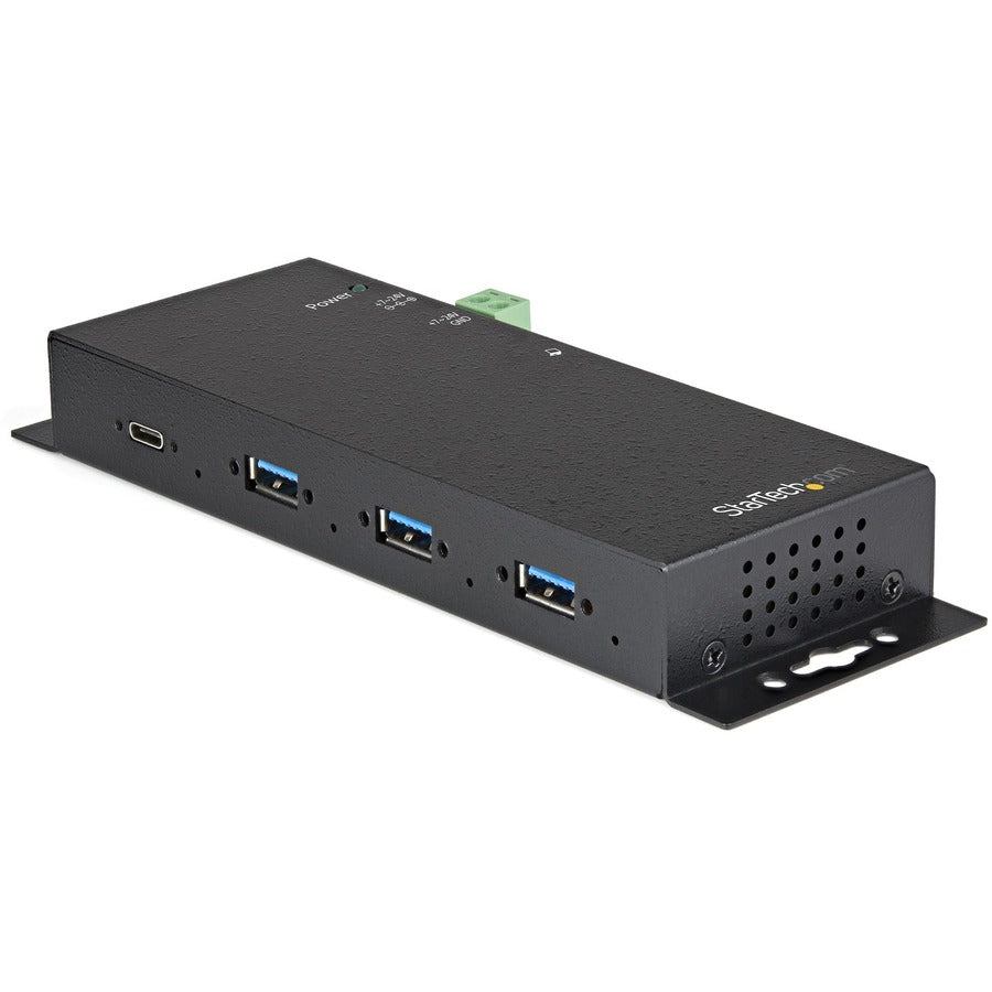 StarTech.com 4 Port USB C Hub 10Gbps - Metal Industrial USB 3.2 Gen 2 Type-C Hub - 3A/1C - USB-C or USB-A Host - Mountable - ESD/Surge HB31C3A1CME