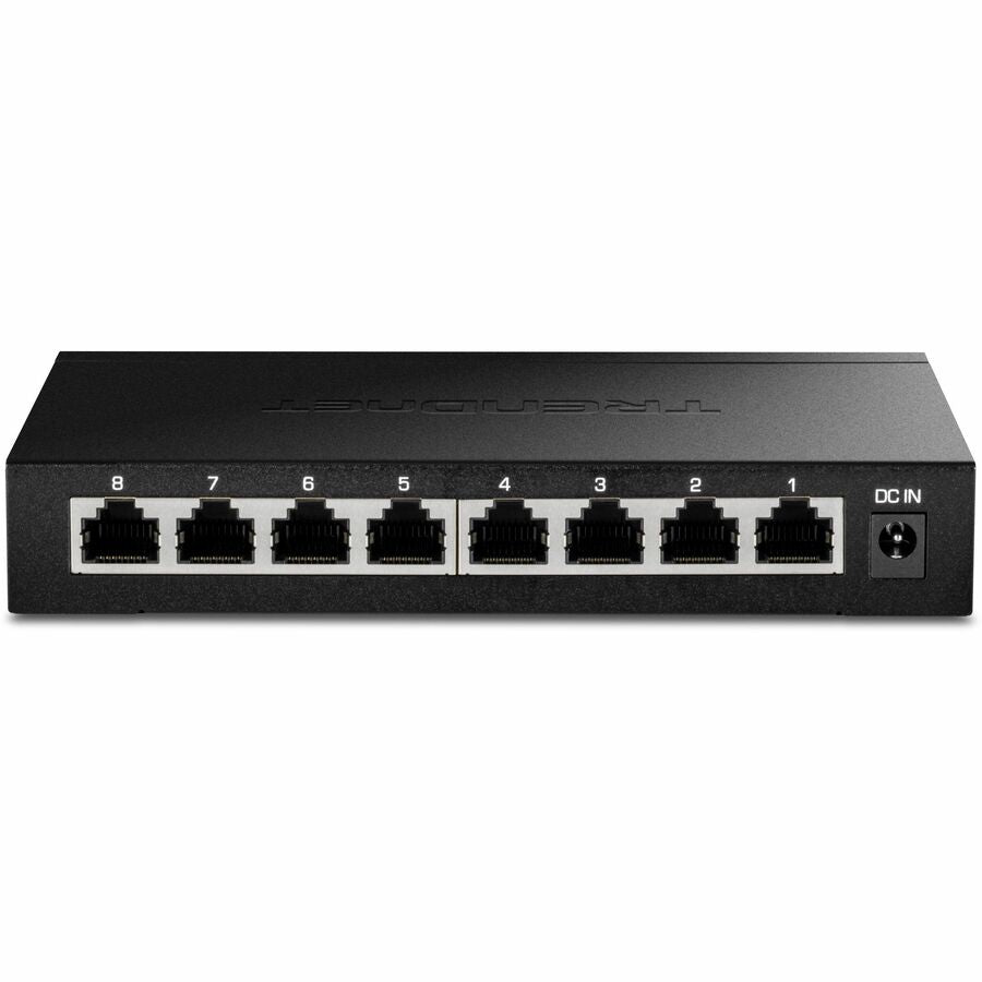 TRENDnet 8-Port Unmanaged 2.5G Switch, 8 x 2.5GBASE-T Ports, 40Gbps Switching Capacity, Backwards Compatible with 10-100-1000Mbps Devices, Fanless, Wall Mountable, Black, TEG-S380 TEG-S380