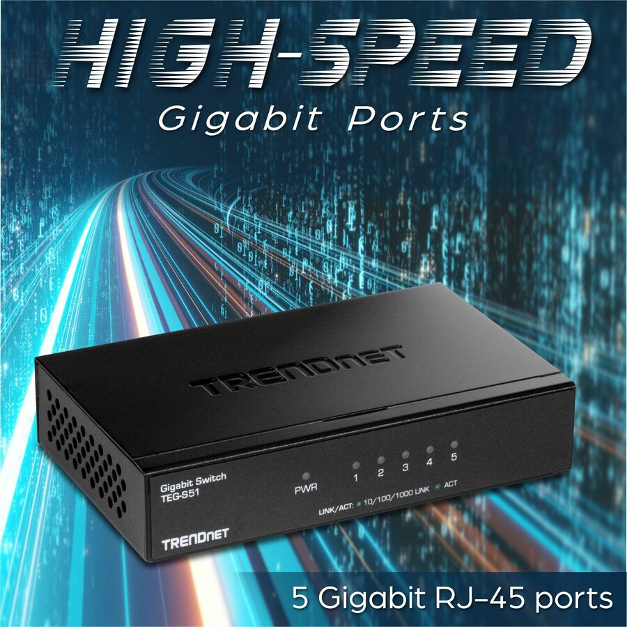 TRENDnet 5-Port Gigabit Desktop Switch TEG-S51