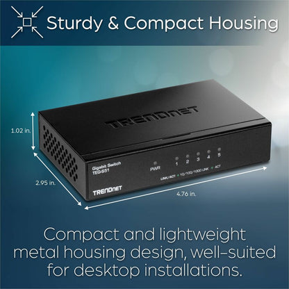 TRENDnet 5-Port Gigabit Desktop Switch TEG-S51