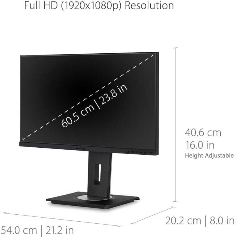 ViewSonic Graphic VG2455 24" Class Full HD LED Monitor - 16:9 - Black VG2455