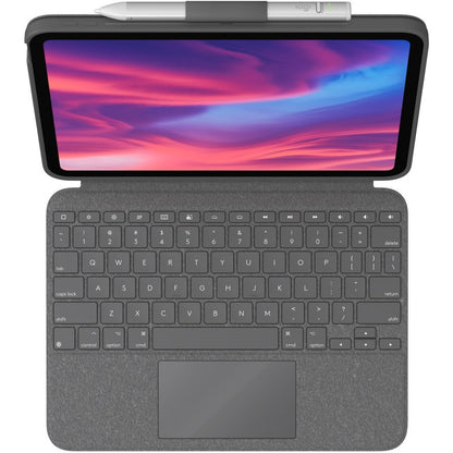 Logitech Combo Touch Keyboard/Cover Case (Folio) for 10.9" Apple, Logitech iPad (10th Generation) Tablet - Oxford Gray 920-011433