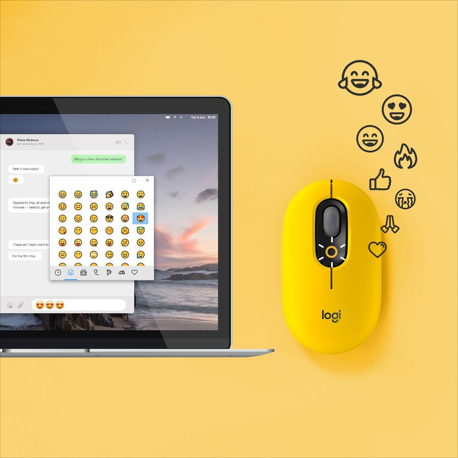 Logitech POP Mouse with emoji - Blast Yellow 910-006543