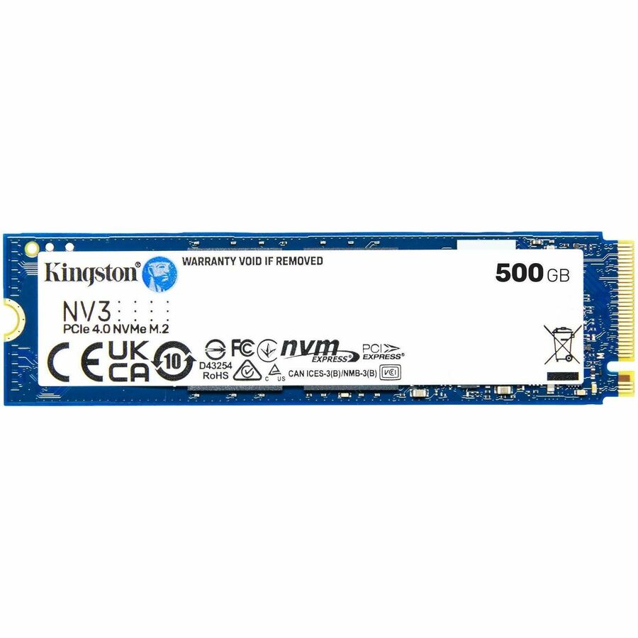 Kingston NV3 500 GB Solid State Drive - M.2 2280 Internal - PCI Express NVMe (PCI Express NVMe 4.0 x4) SNV3S/500G