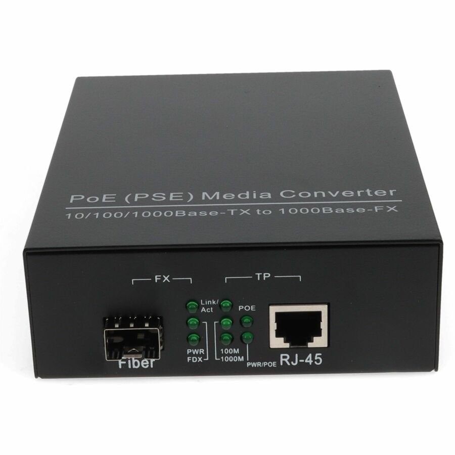 AddOn 1000Base-TX To Open SFP Port POE Media Converter ADD-GMC-SFP-POE+