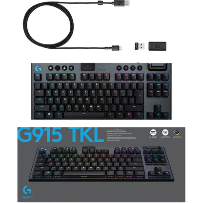 Logitech G915 TKL Tenkeyless Lightspeed Wireless RGB Mechanical Gaming Keyboard 920-009512