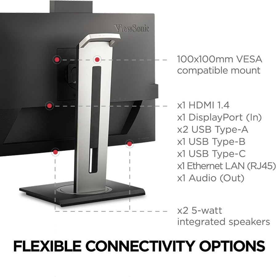 ViewSonic Graphic VG2756V-2K 27" Class Webcam WQHD LED Monitor - 16:9 - Black VG2756V-2K