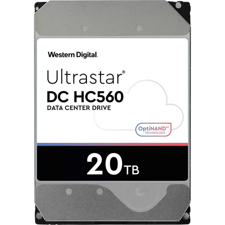 WD Ultrastar DC HC560 WUH722020ALE6L4 20 TB Hard Drive - 3.5" Internal - SATA (SATA/600) - Conventional Magnetic Recording (CMR) Method 0F38755