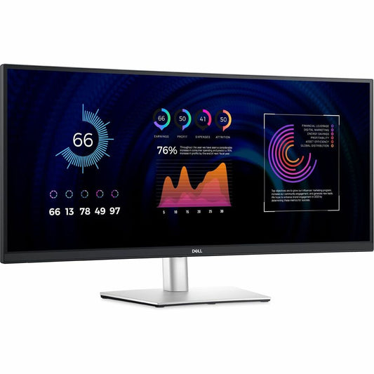 Dell P3424WE 34" Class UW-QHD Curved Screen LED Monitor - 21:9 - Black, Silver DELL-P3424WE