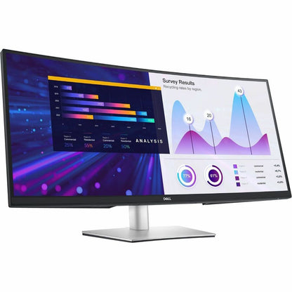 Dell P3424WE 34" Class UW-QHD Curved Screen LED Monitor - 21:9 - Black, Silver DELL-P3424WE