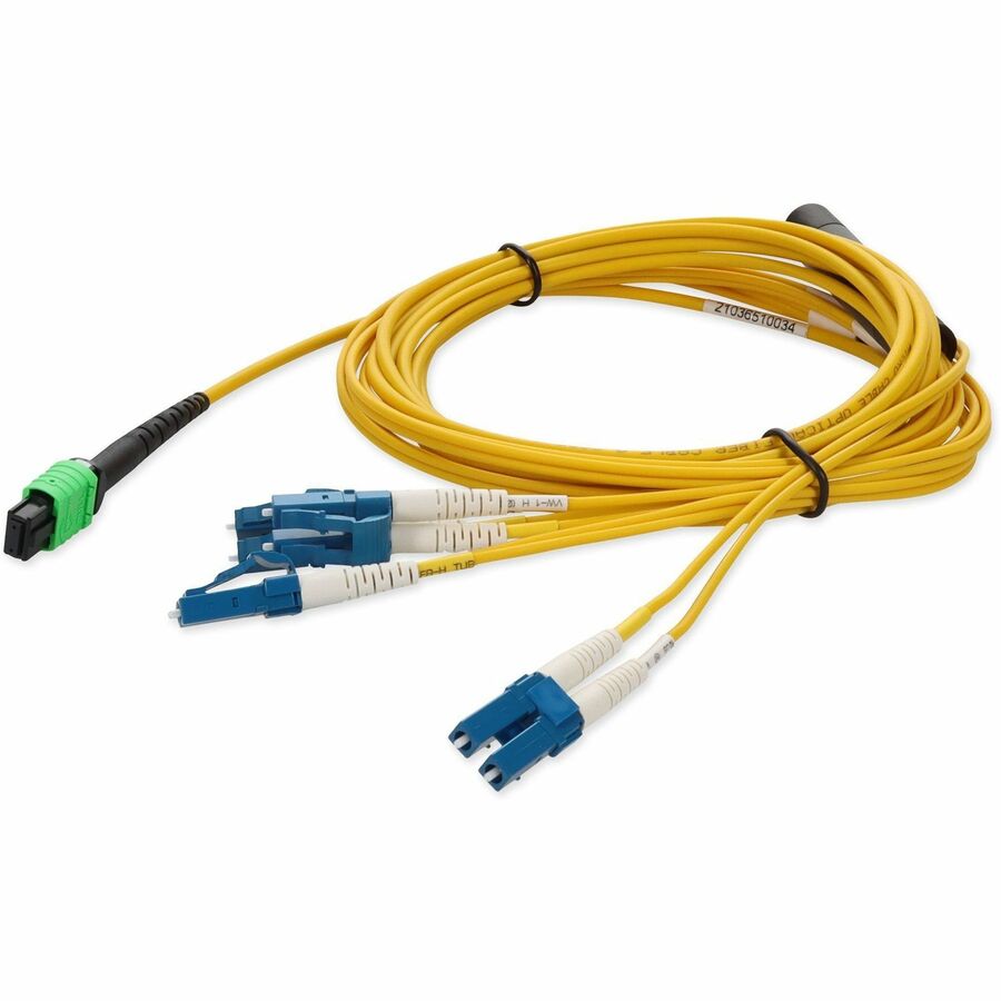 AddOn 3m MPO to 4xLC Duplex Fanout SMF Yellow Patch Cable For Juniper MTP-4LC-S3M-AO