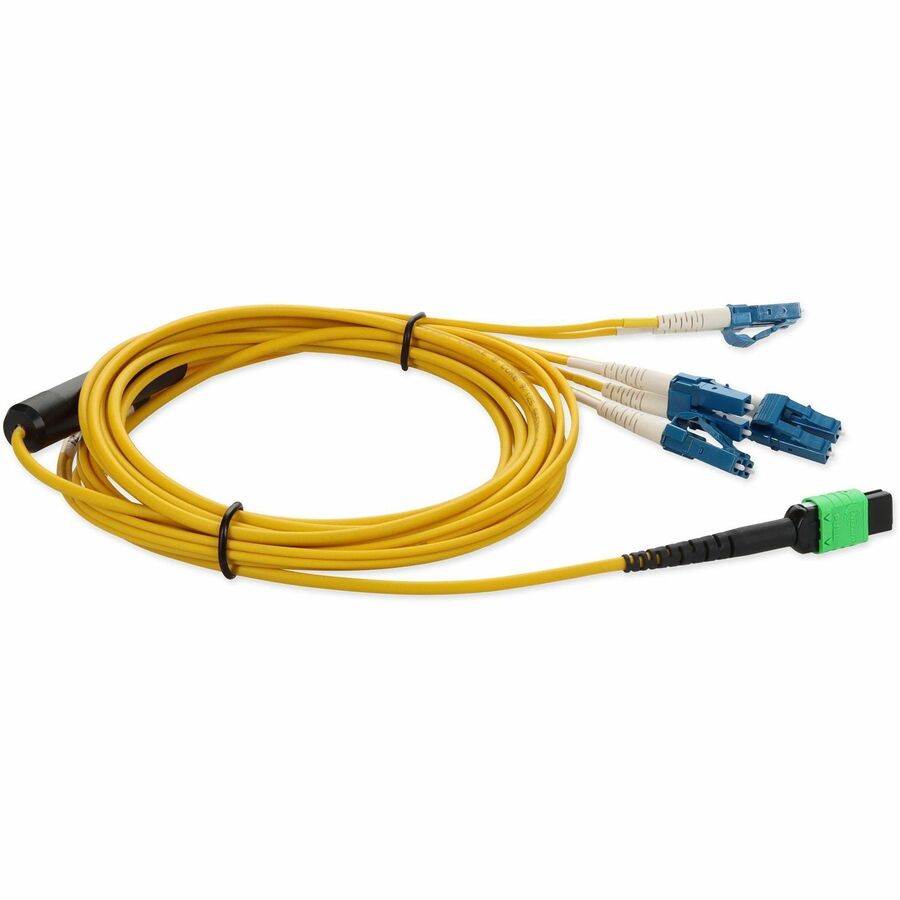 AddOn 3m MPO to 4xLC Duplex Fanout SMF Yellow Patch Cable For Juniper MTP-4LC-S3M-AO