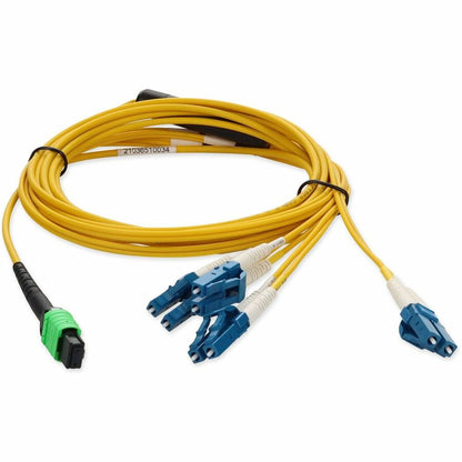 AddOn 3m MPO to 4xLC Duplex Fanout SMF Yellow Patch Cable For Juniper MTP-4LC-S3M-AO