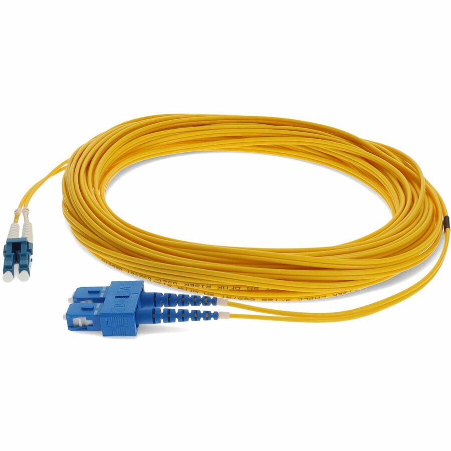 AddOn 15m SMF 9/125 Duplex SC/LC OS1 Yellow OFNR (Riser Rated) Patch Cable ADD-SC-LC-15M9SMF