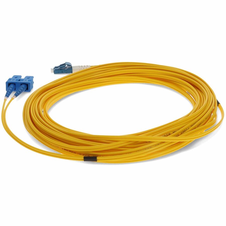 AddOn 15m SMF 9/125 Duplex SC/LC OS1 Yellow OFNR (Riser Rated) Patch Cable ADD-SC-LC-15M9SMF