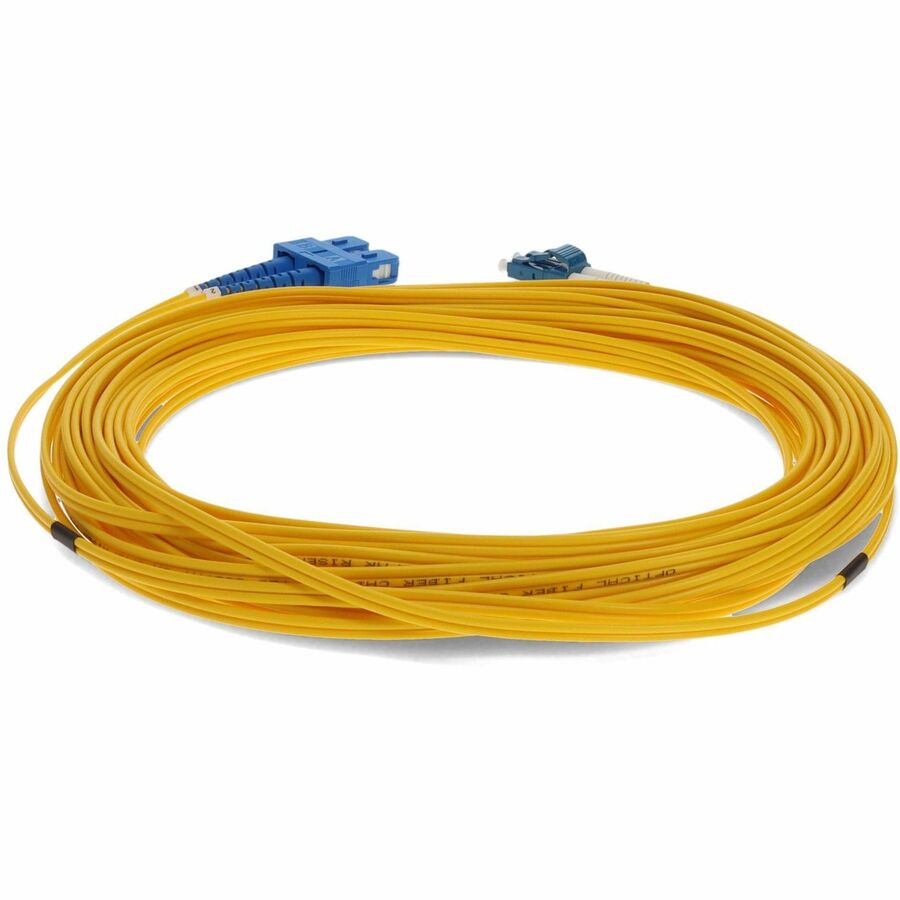 AddOn 15m SMF 9/125 Duplex SC/LC OS1 Yellow OFNR (Riser Rated) Patch Cable ADD-SC-LC-15M9SMF