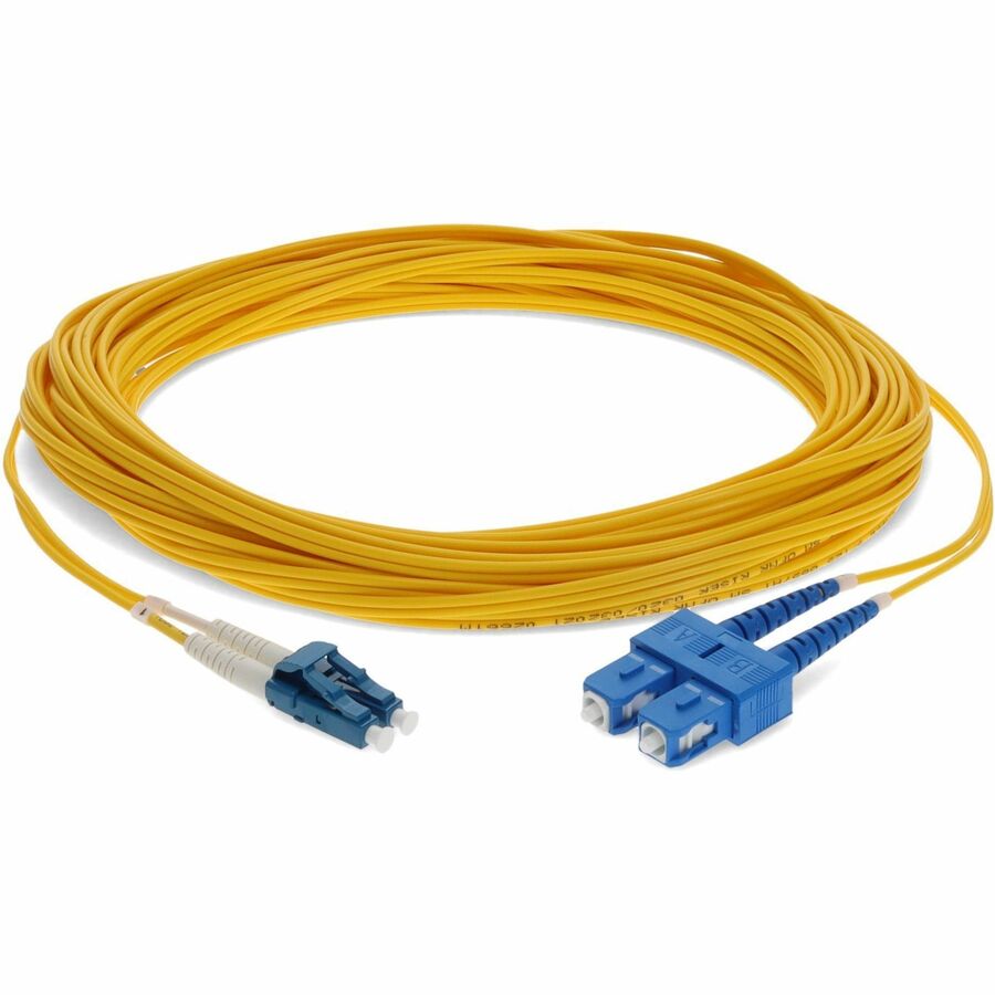 AddOn 15m SMF 9/125 Duplex SC/LC OS1 Yellow OFNR (Riser Rated) Patch Cable ADD-SC-LC-15M9SMF