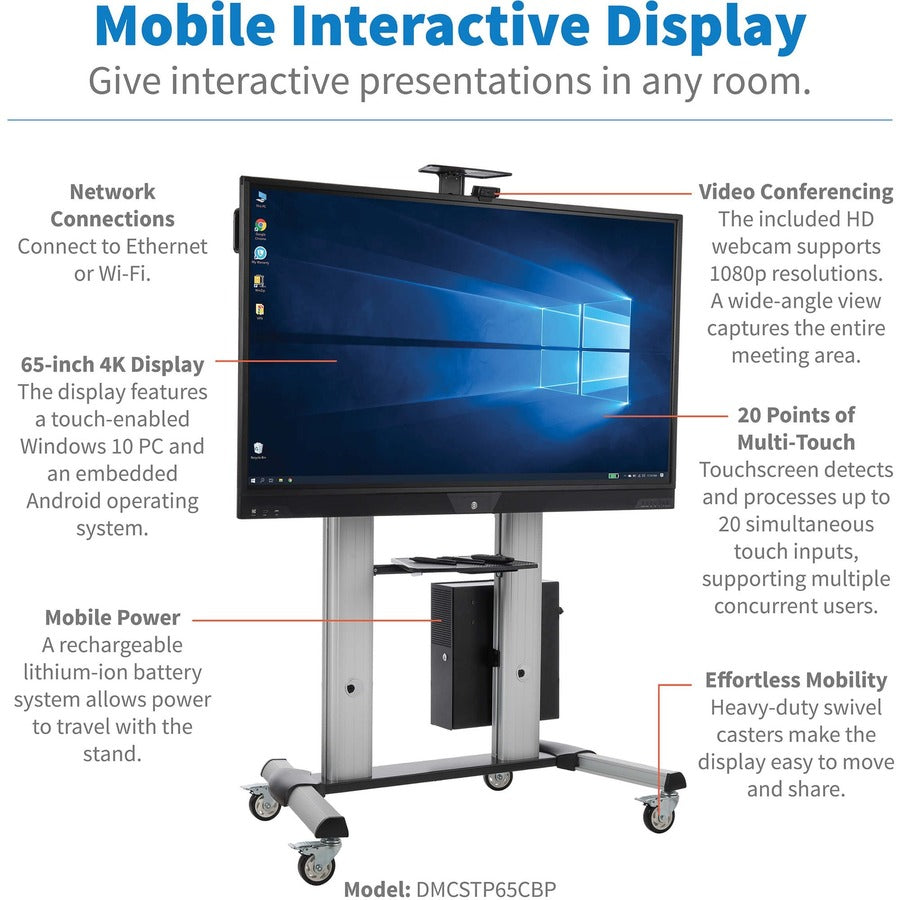 Tripp Lite by Eaton 65 In. Interactive Flat-Panel Touchscreen Display with Built-in PC DMCSTP65CBP