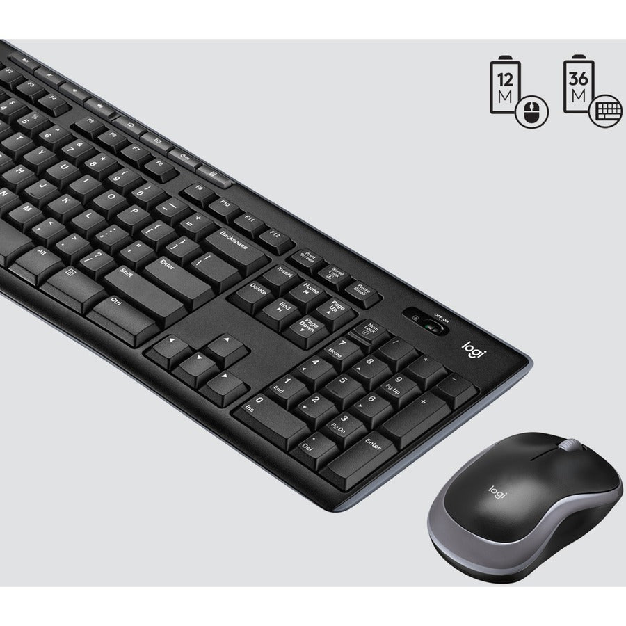 Ensemble clavier et souris sans fil Logitech MK270 pour Windows, sans fil 2,4 GHz, souris compacte, 8 touches multimédia et de raccourci, autonomie de la batterie de 2 ans, pour PC, ordinateur portable 920-004536