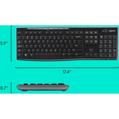 Ensemble clavier et souris sans fil Logitech MK270 pour Windows, sans fil 2,4 GHz, souris compacte, 8 touches multimédia et de raccourci, autonomie de la batterie de 2 ans, pour PC, ordinateur portable 920-004536