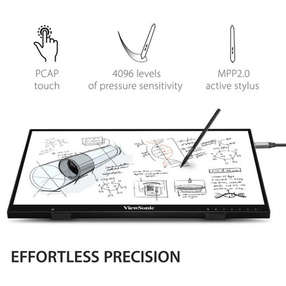 ViewSonic ID2456 24 Inch Touch Display Tablet with Active Stylus, Advanced Ergonomics and USB C for Digital Writing, Graphics Drawing, Remote Teaching, Distance Learning ID2456