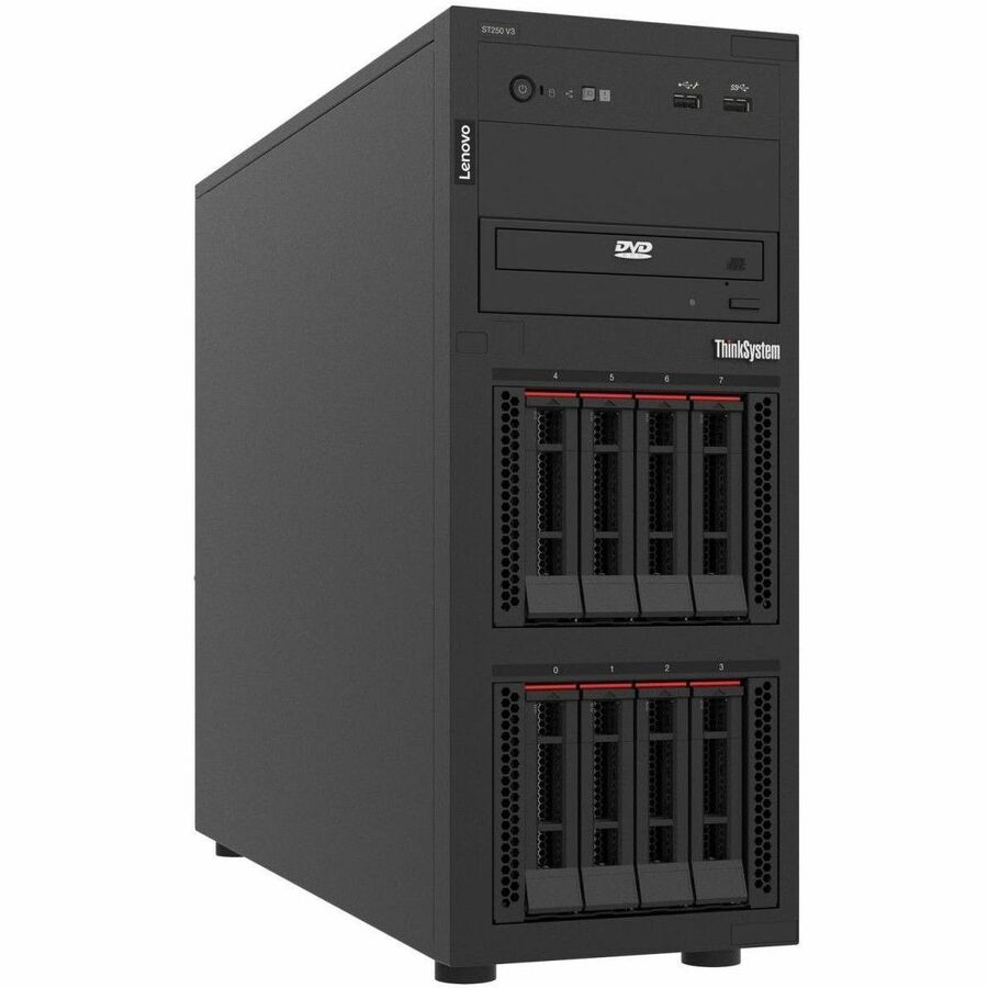 Lenovo ThinkSystem ST250 V3 7DCEA021NA Tower Server - 1 x Intel Xeon E-2456 3.30 GHz - 16 GB RAM - 12Gb/s SAS Controller 7DCEA021NA