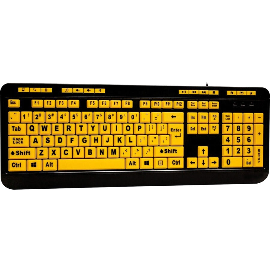 Adesso Luminous 4X Large Print Multimedia Desktop Keyboard AKB-132UY