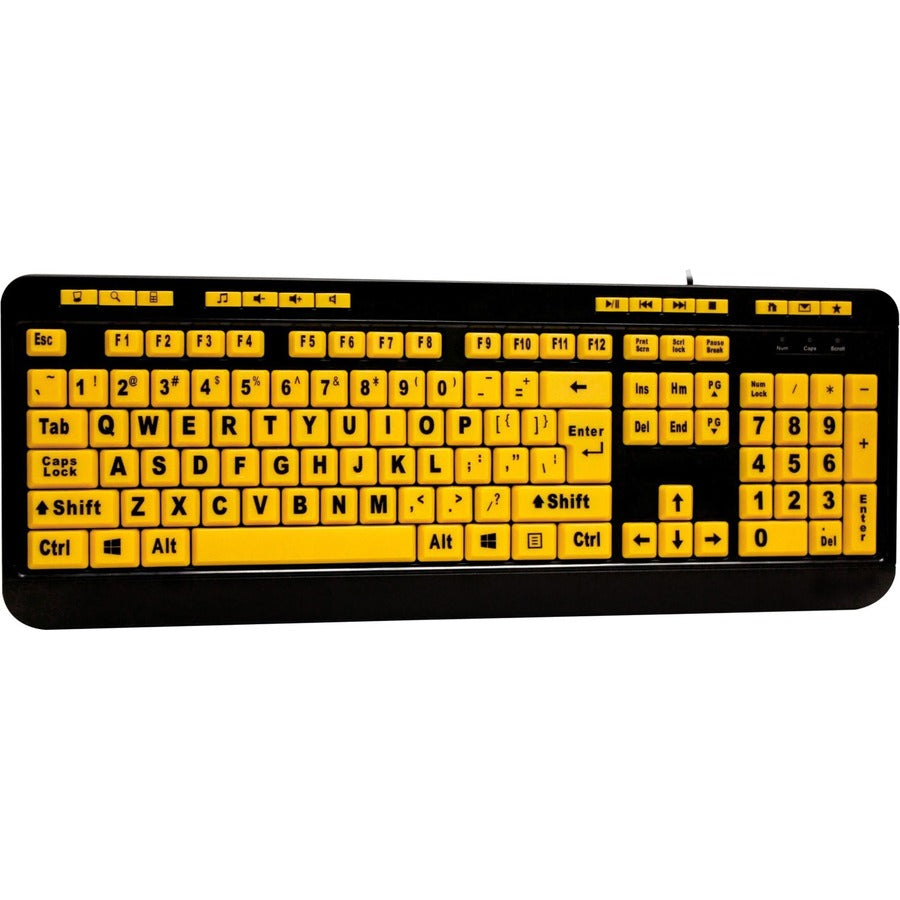 Adesso Luminous 4X Large Print Multimedia Desktop Keyboard AKB-132UY