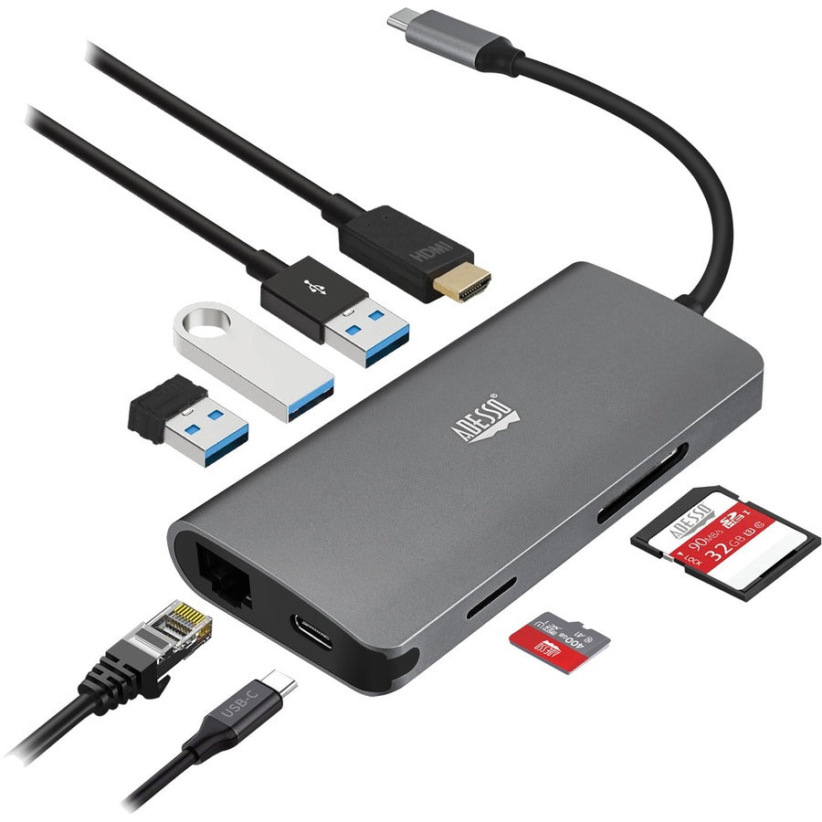 Station d'accueil multiport USB-C 8 en 1 Adesso (conforme TAA) AUH-4030